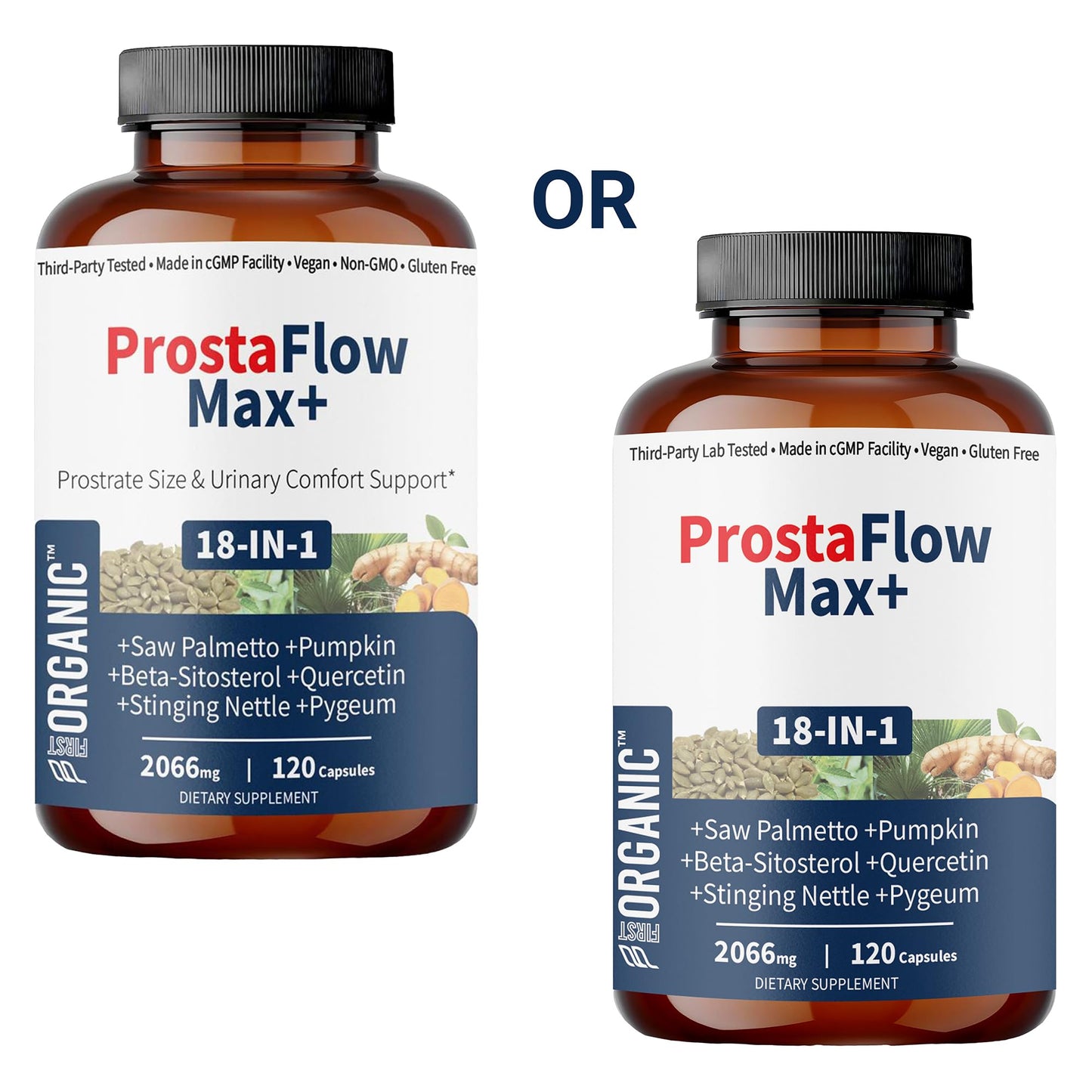 FIRSTORGANIC Men’s Prostate Health & Urinary Comfort Support Capsules, 120 Count