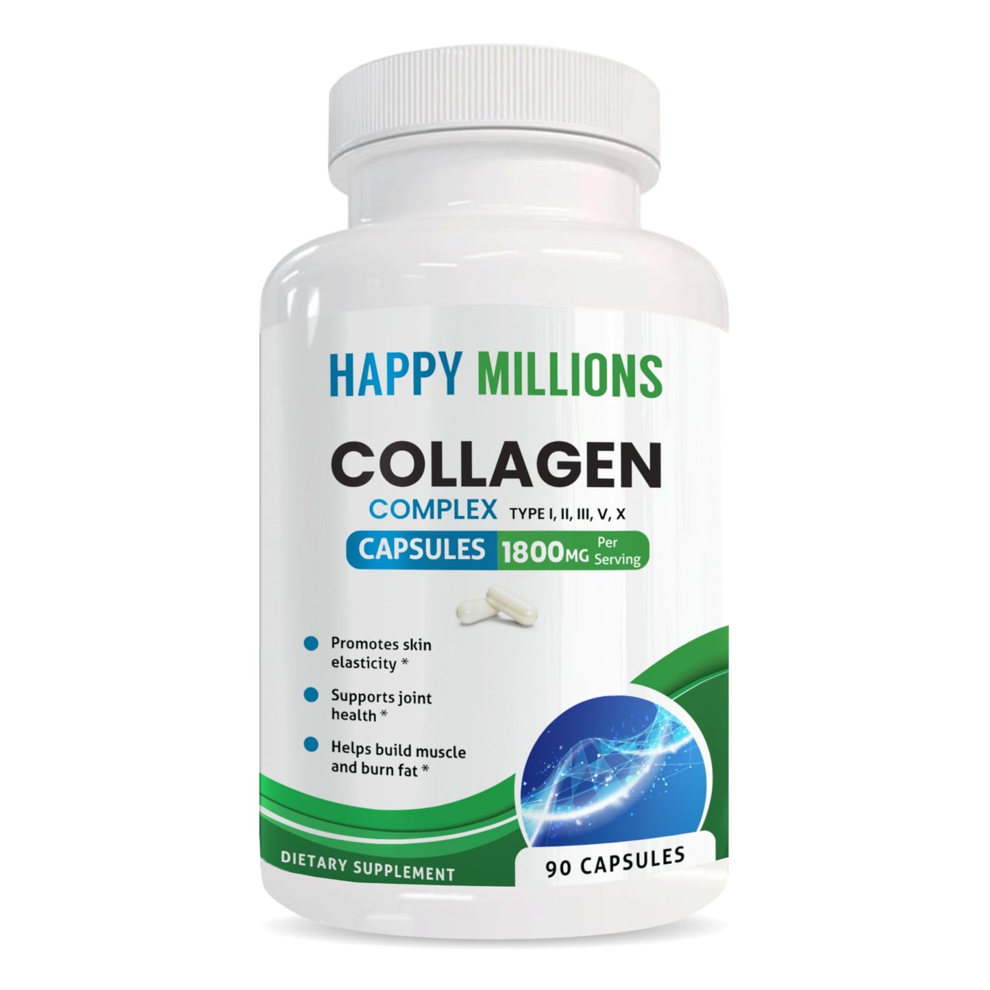 HAPPY MILLIONS Collagen Complex Capsules, 90 Capsules