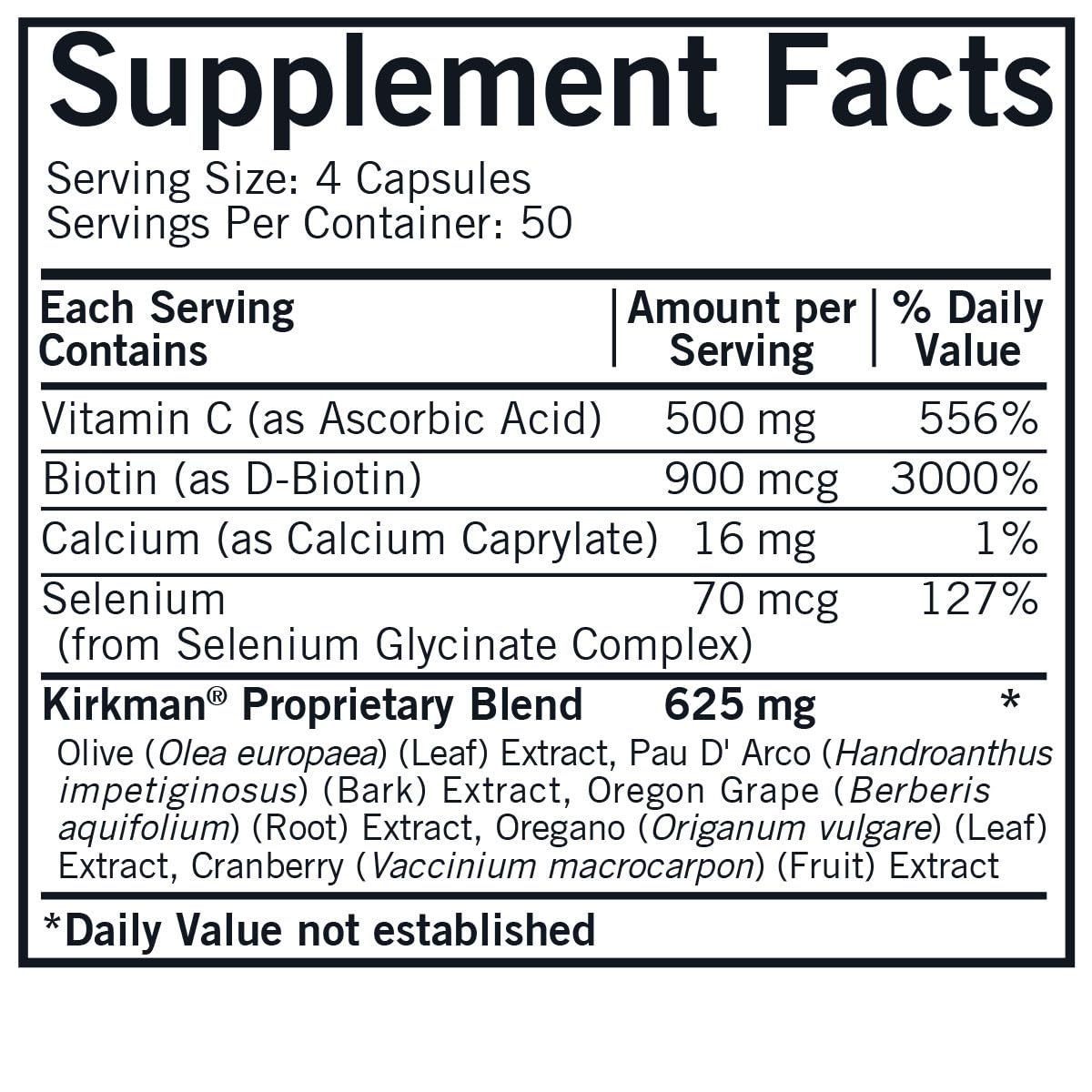 Kirkman Yeast Aid Advanced Formula Capsule 200 Capsules