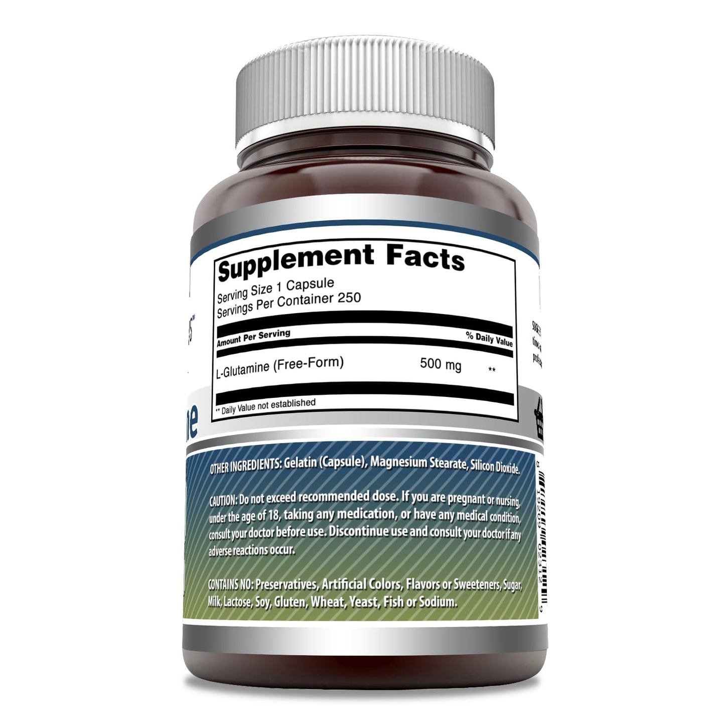 Amazing Nutrition L-Glutamine Capsules, 250 Count