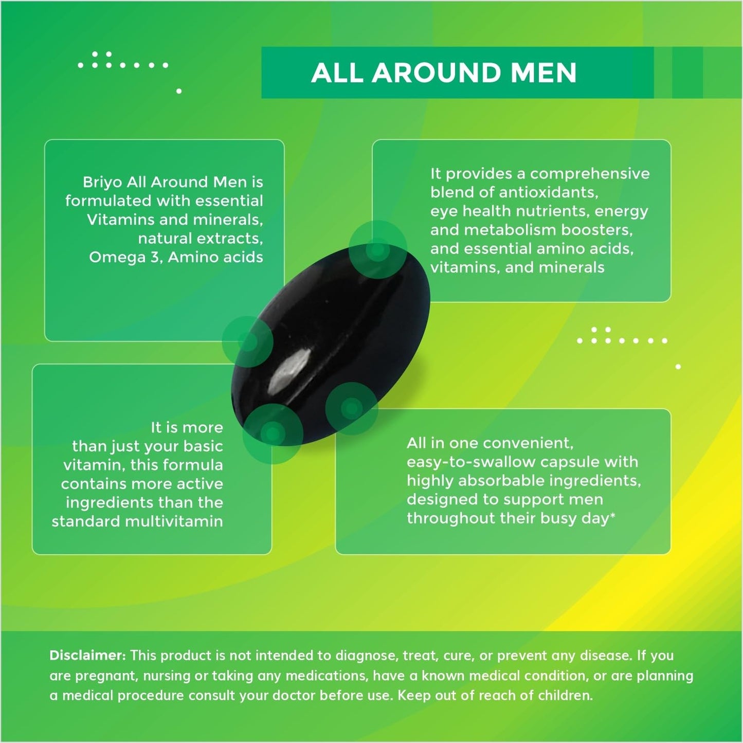 Briyosis All Around Men Multivitamin for Men Capsules, 30 Count