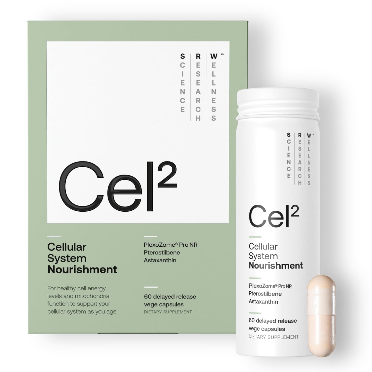 SRW Cel² NR Nourishment NAD+ & Nicotinamide Riboside Supplement Vege Capsules, 60 Capsules