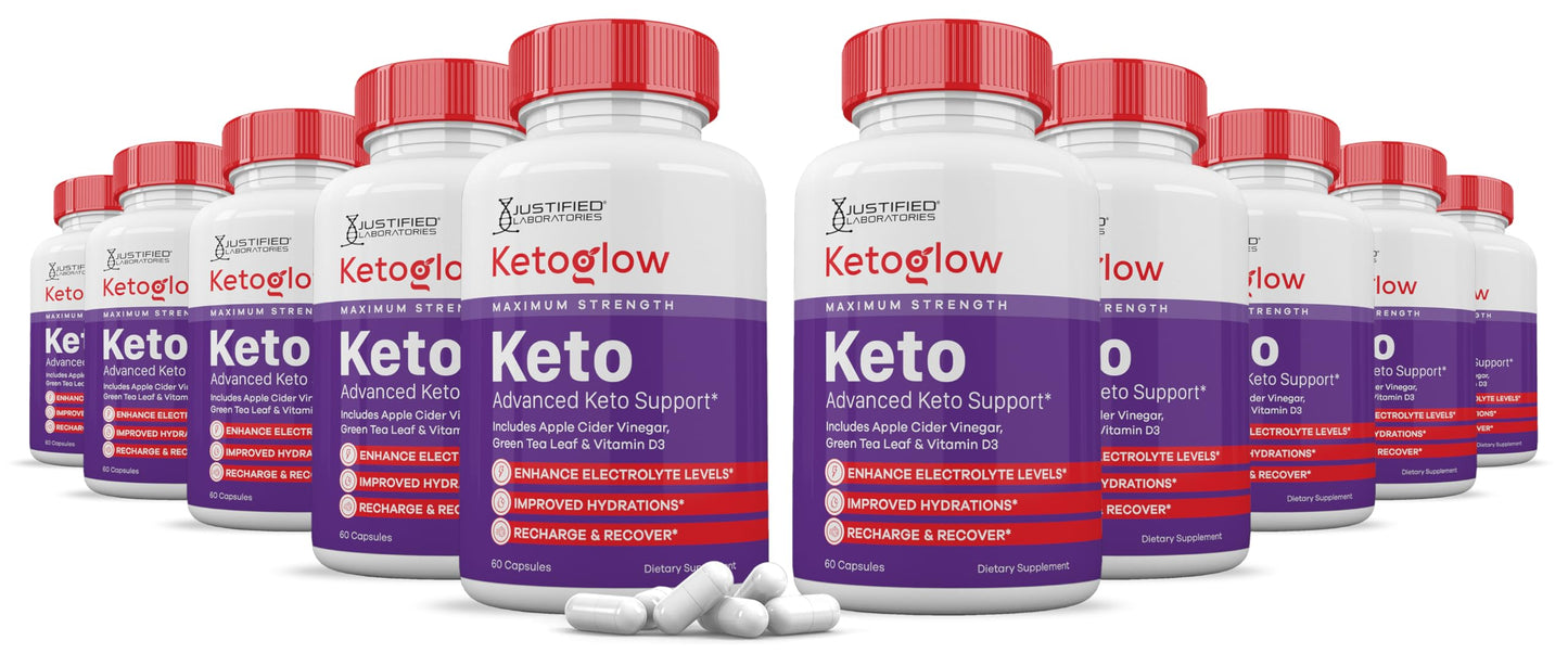 Justified Laboratories Keto Glow Keto ACV Pills 1275MG Keto Support Blend Capsules, 600 Capsules
