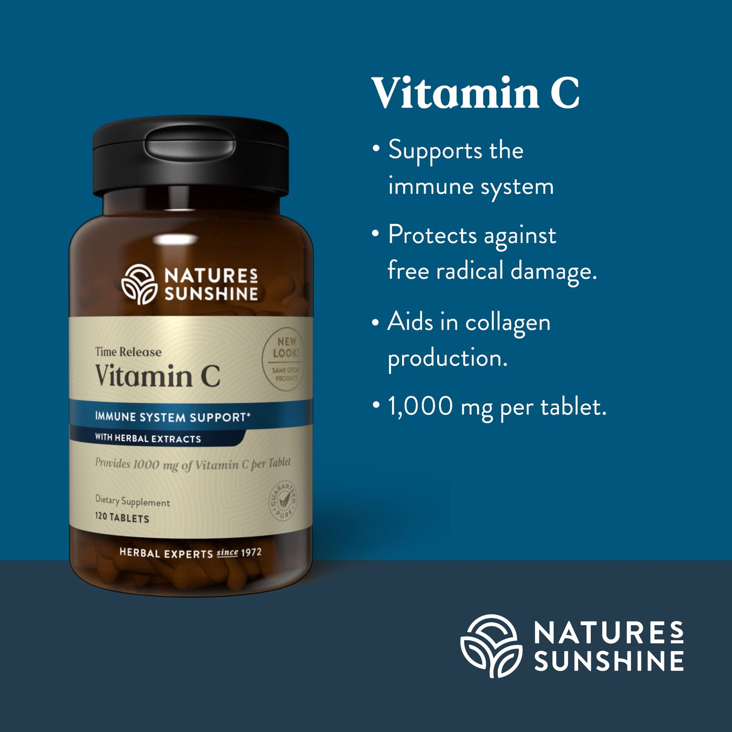 Nature's Sunshine Vitamin C Time Release Tablet, 1000 mg, 120 Tablets