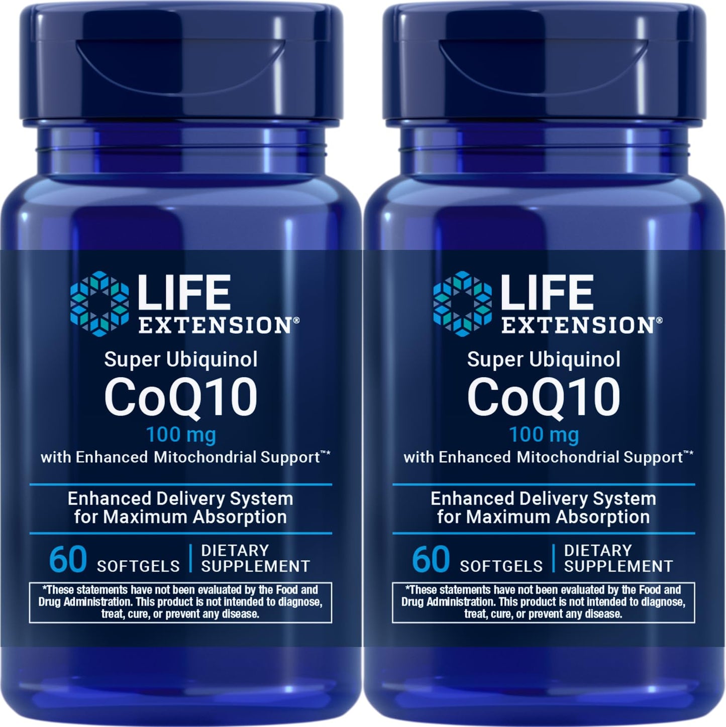 Life Extension Super Ubiquinol CoQ10 with Enhanced Mitochondrial Support 100 mg Softgels, 120 Count