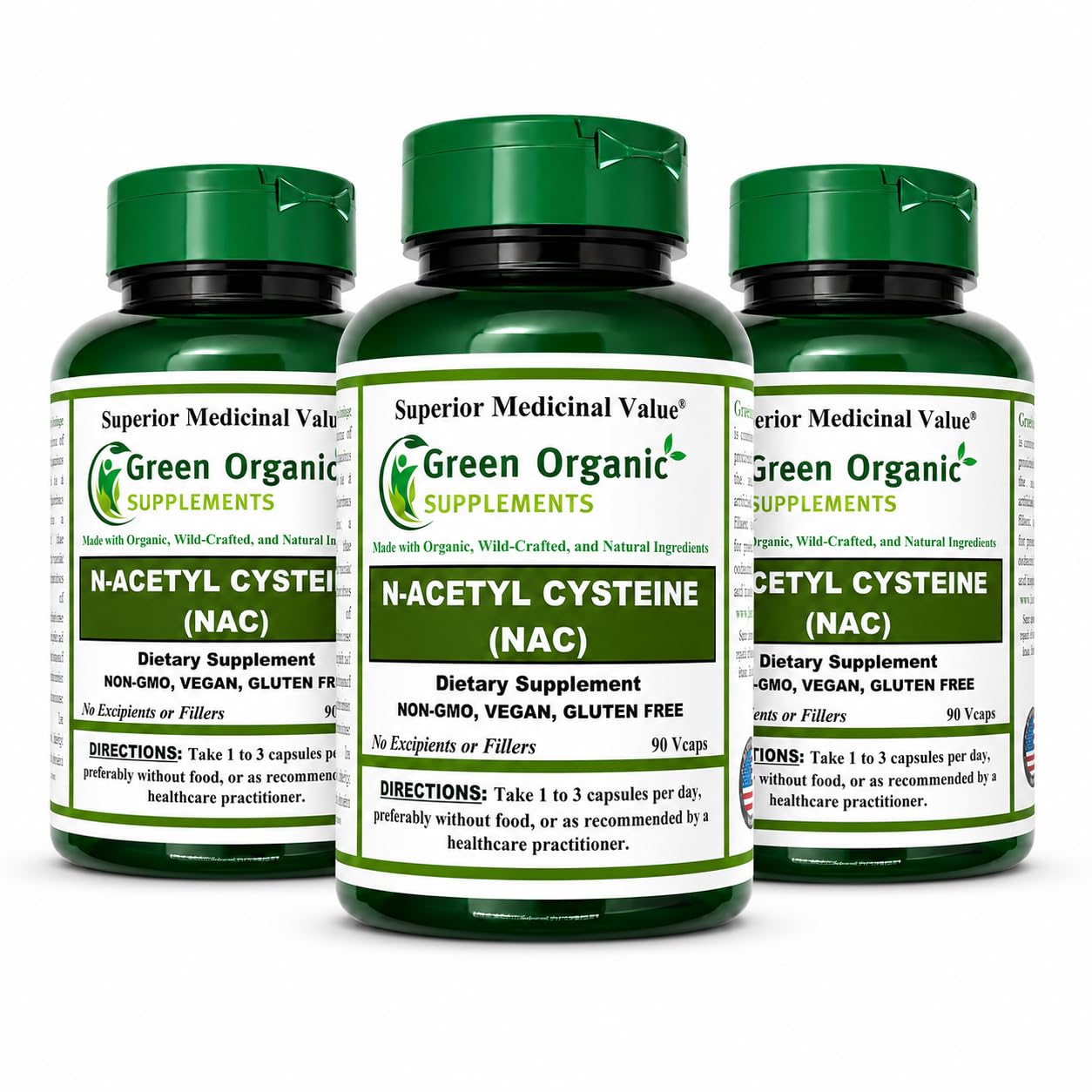 Green Organic Supplements N-Acetyl Cysteine (NAC) Capsules 270