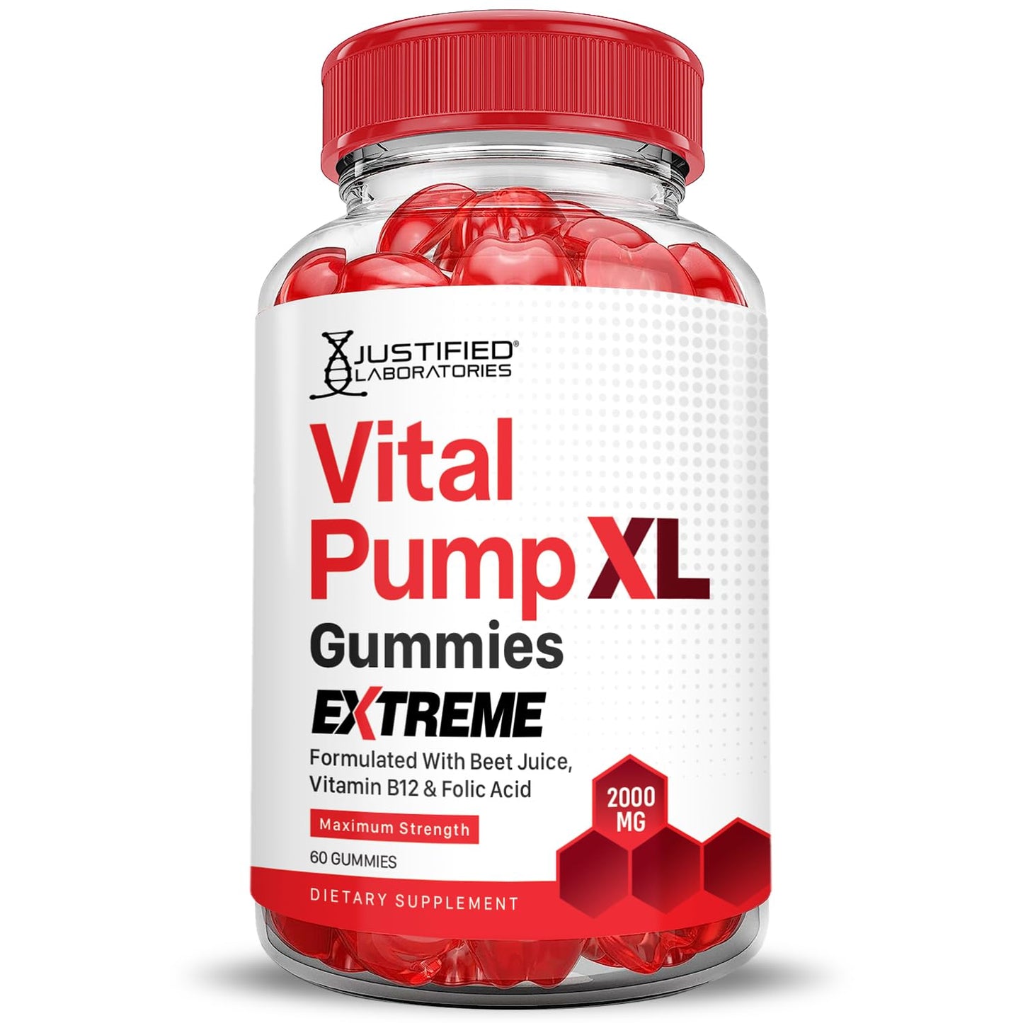 Justified Laboratories Vital Pump XL Extreme 2000MG Performance Gummies 300 Gummies