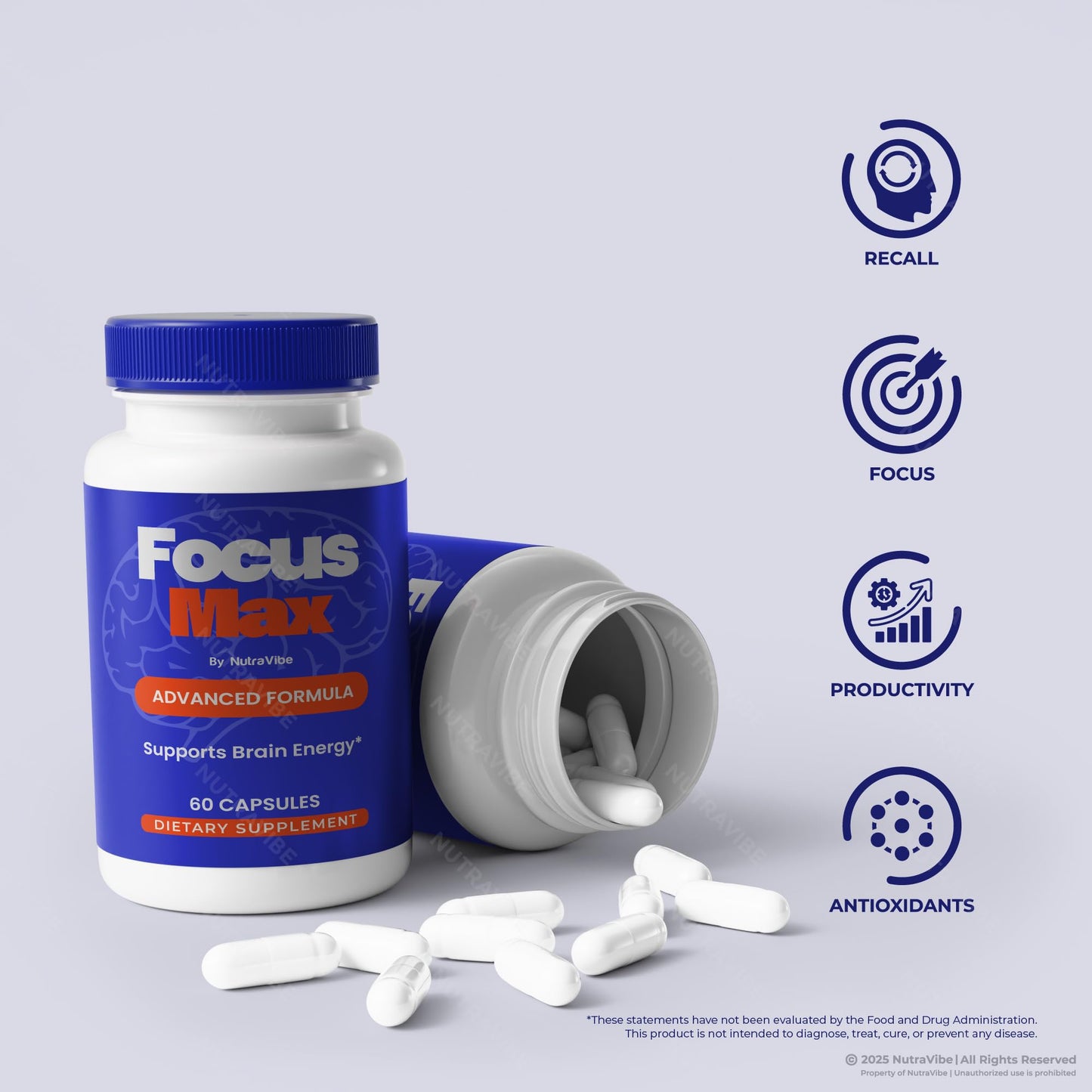 NutraVibe Focus Max Capsules, 60 Count