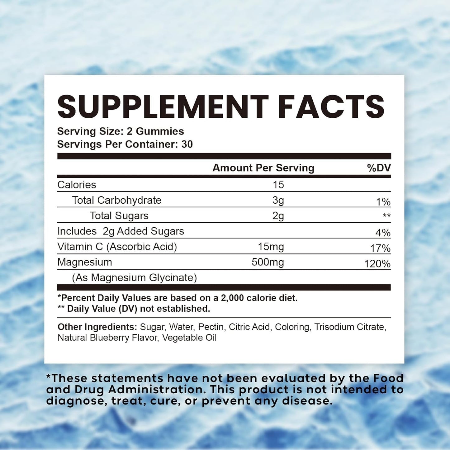 Esverco Magnesium Glycinate Gummies 500mg Blueberry 60 Count