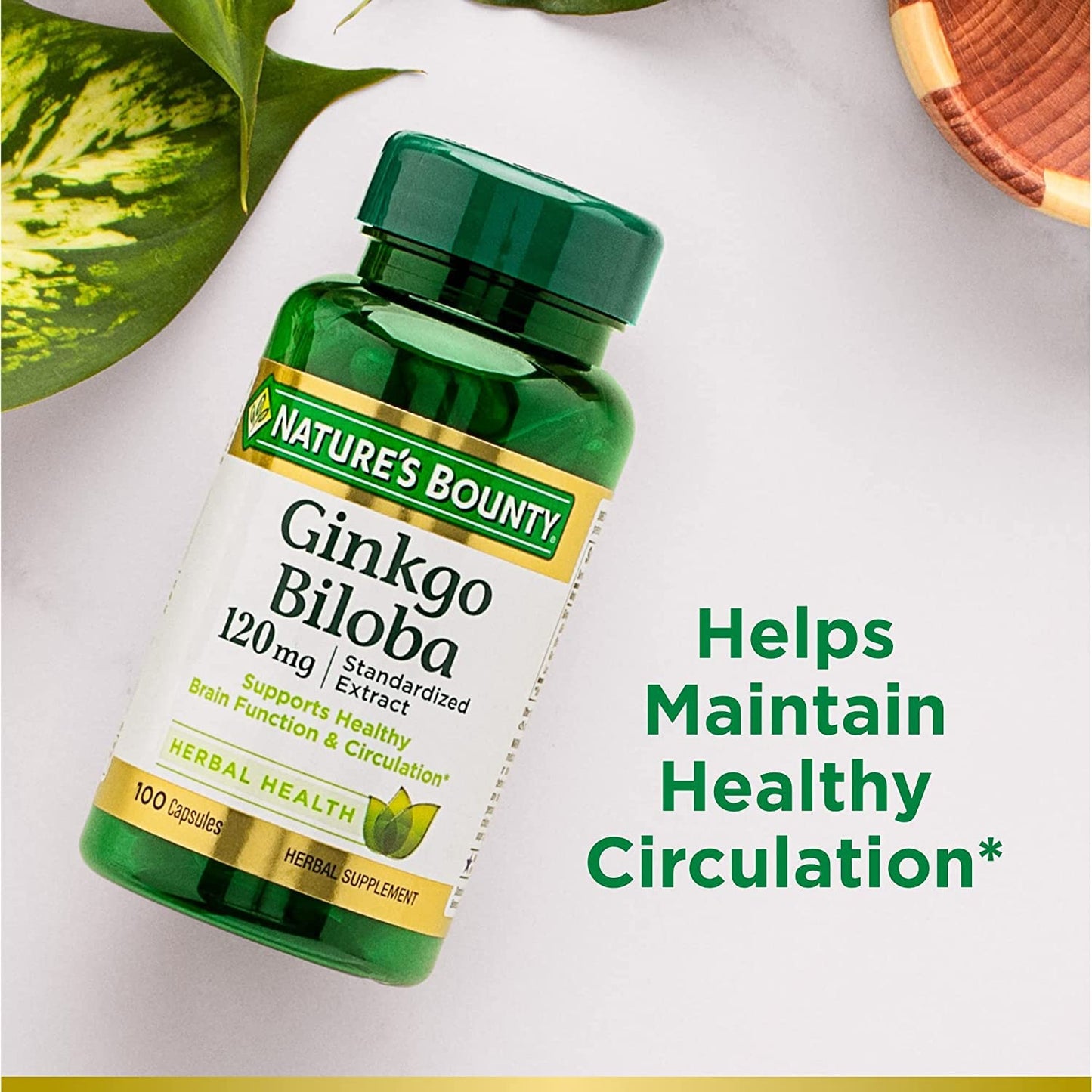 Nature's Bounty Ginkgo Biloba 120 mg Double Strength Capsules 200