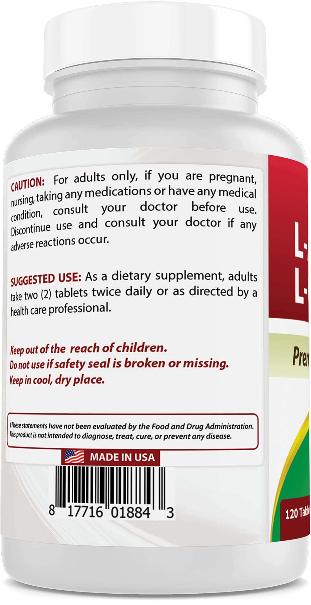 Best Naturals L-Arginine L-Ornithine with L-Citrulline 1000mg & 1500mg Capsules 120