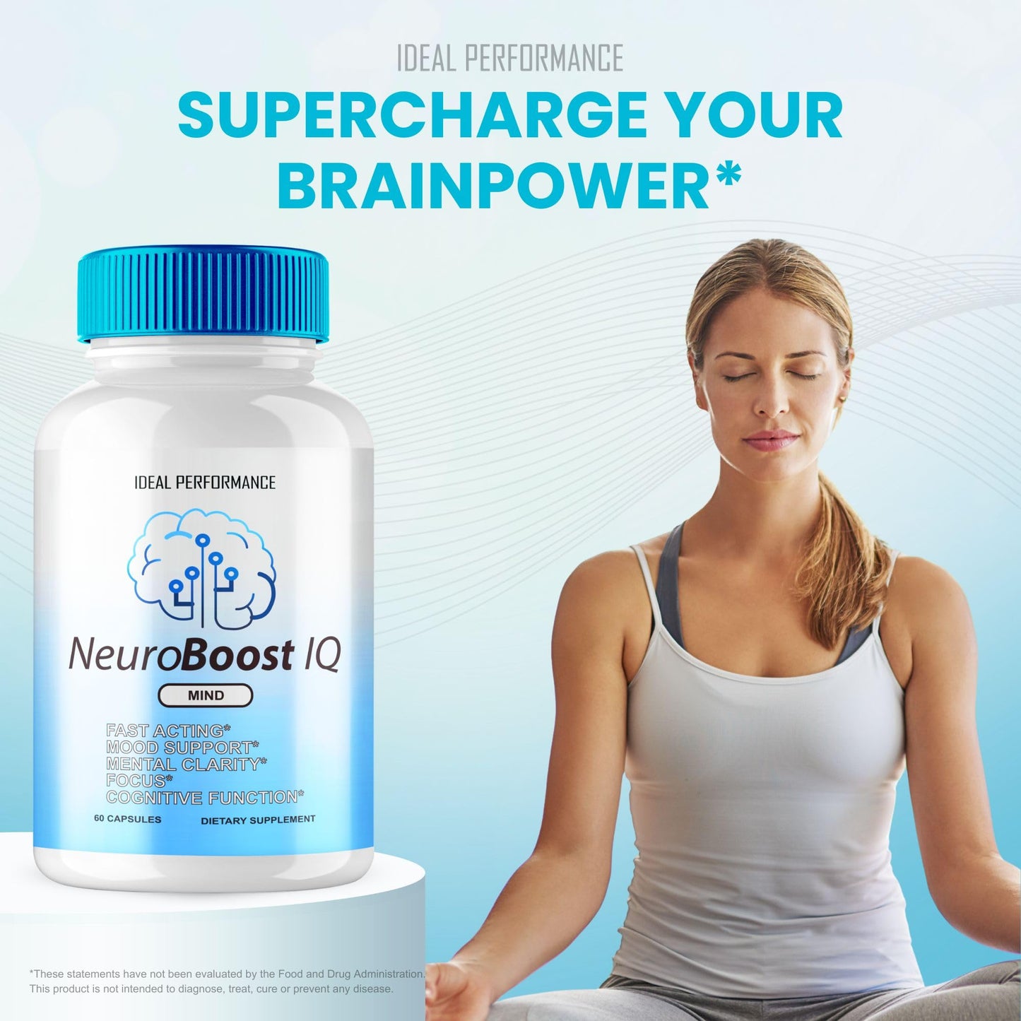 IDEAL PERFORMANCE Neuro Boost IQ Supplement Brain Pills Mind Ben Carson Neurobooster Neuroboostiq Capsules 60