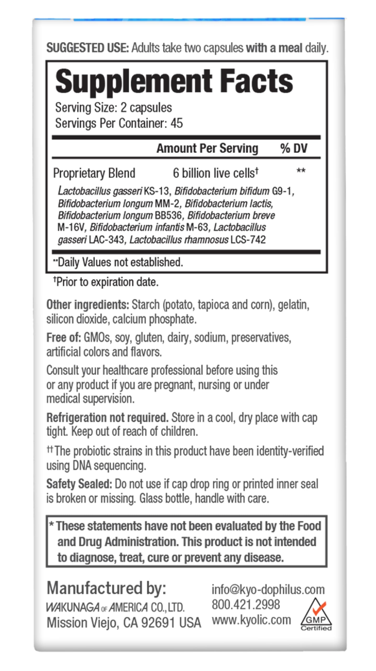 Kyolic Kyo-Dophilus Multi 9 Probiotic Capsule, 90 Count