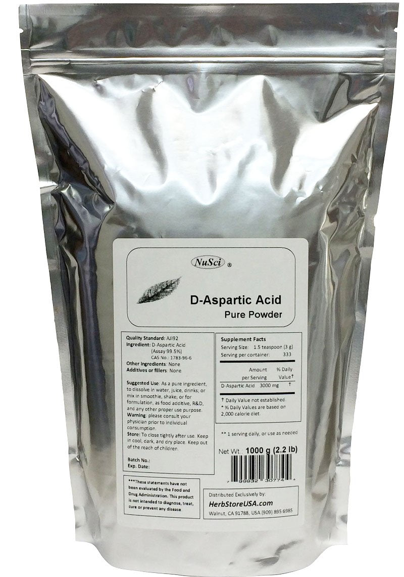 NuSci D-Aspartic Acid DAA Powder 1000 Grams