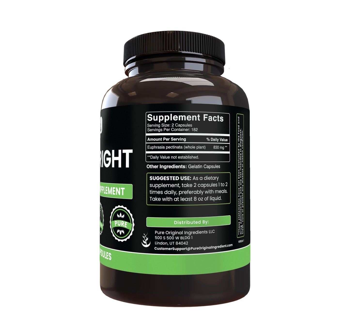 Pure Original Ingredients Eyebright Capsule 365 Capsules