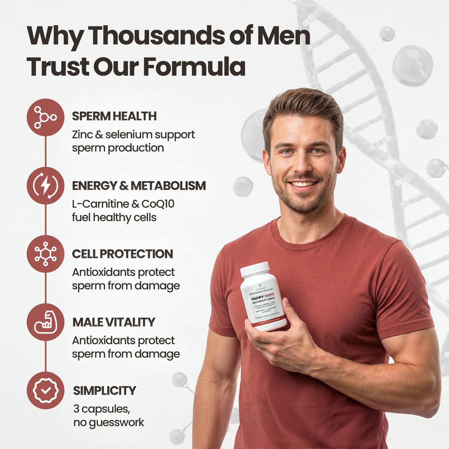 VITASEI Happy Hope Men’s Fertility Supplement 60 Capsules