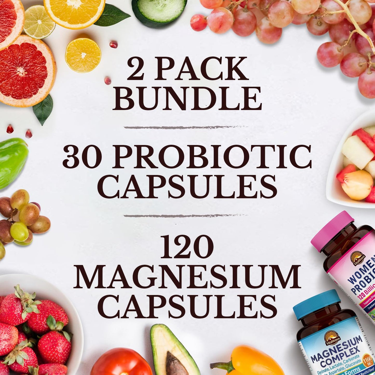 Vitalitown Probiotic + Magnesium Bundle, 150 Capsules