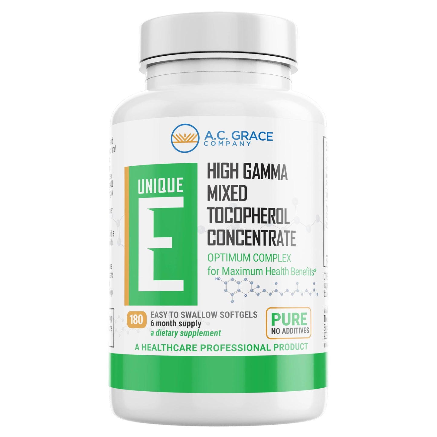 UNIQUE E Mixed Tocopherols Concentrate Softgels, 180 Count