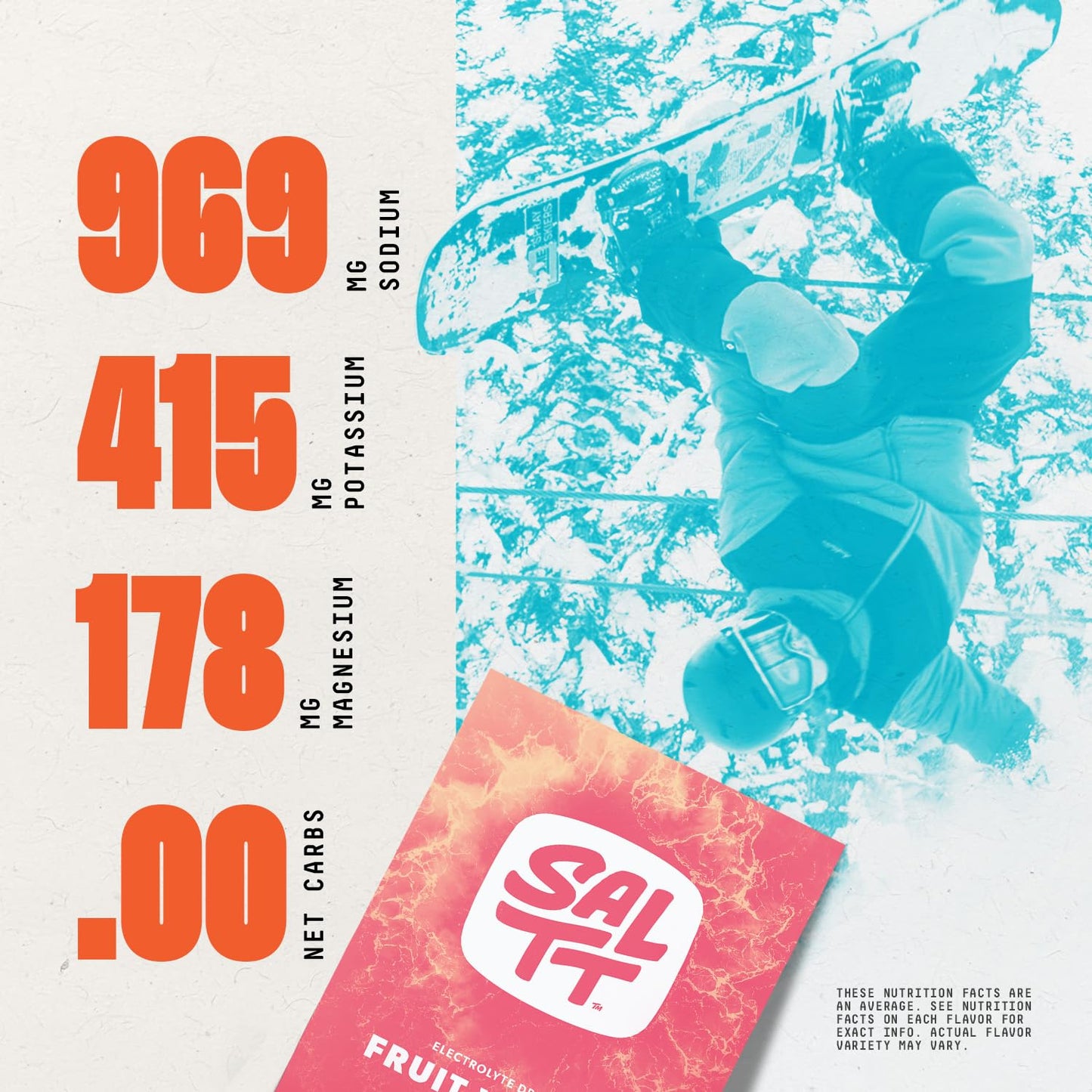 Keto Chow SALTT Electrolyte Packets - Fruit Variety Zero Sugar Powder, Pack of 15