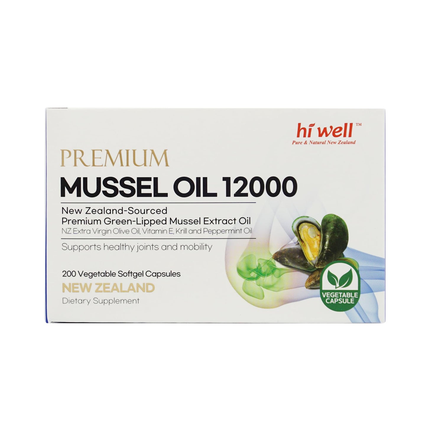 HI WELL PURE & NATURAL NEW ZEALAND Premium New Zealand Green-Lipped Mussel Oil Softgel 600