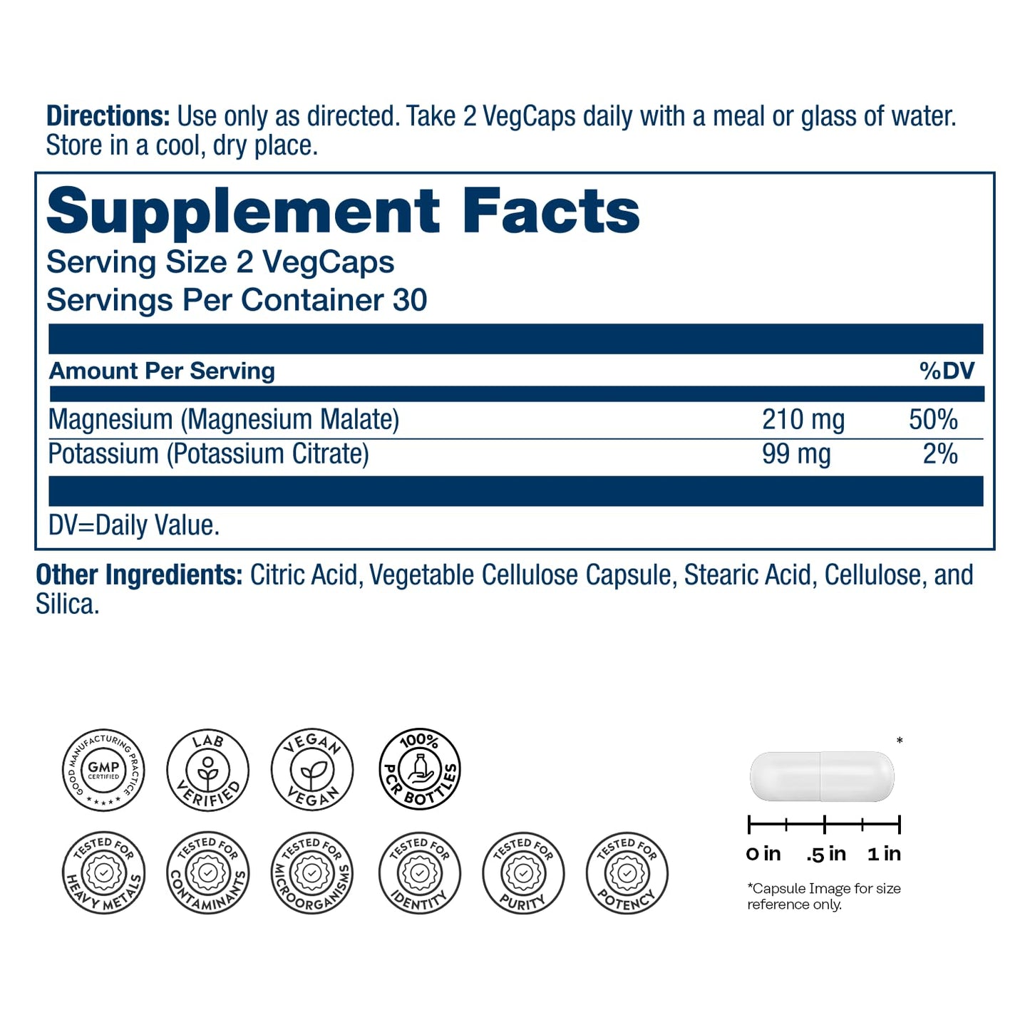 SOLARAY ActiveMag Magnesium and Potassium Supplement Capsule 60 VegCaps