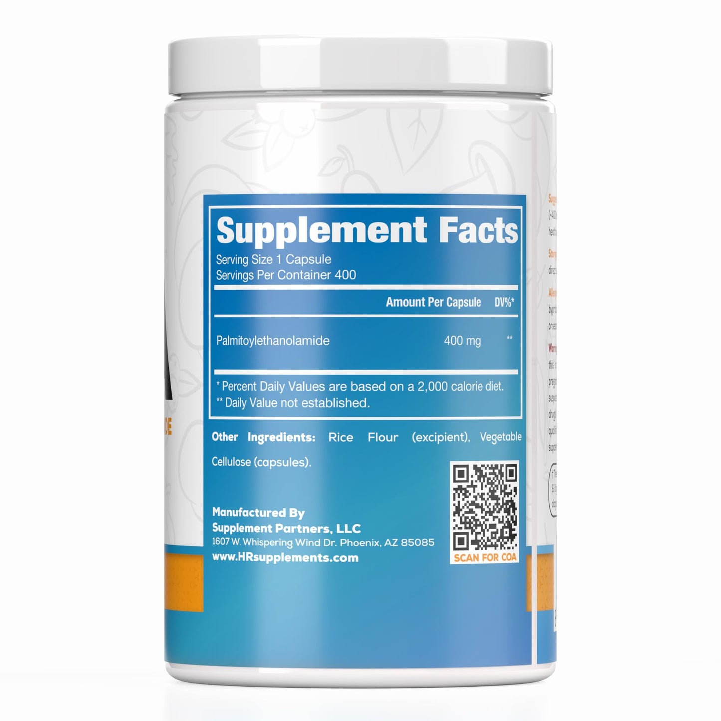 Harvest Naturals Palmitoylethanolamide Capsules, 400 Count