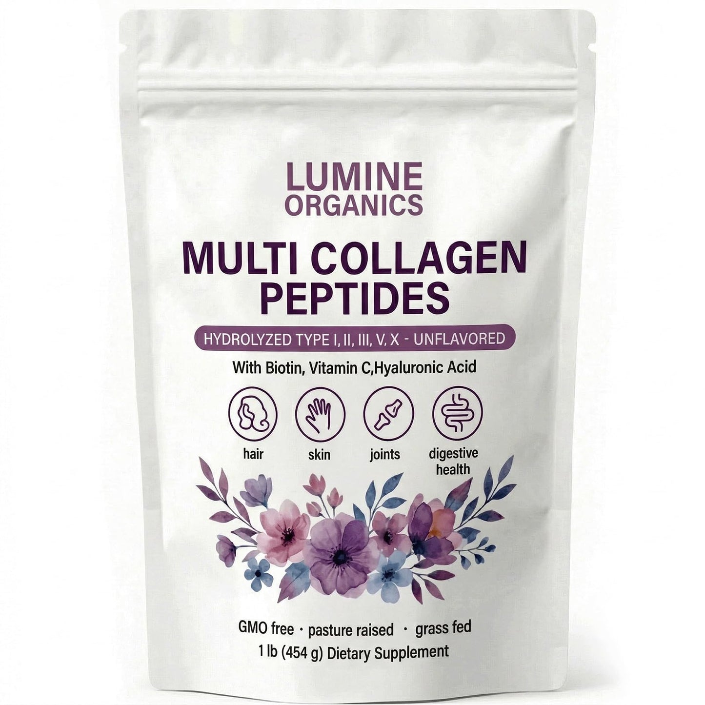Lumine Organic Collagen Peptides Powder, 1 oz