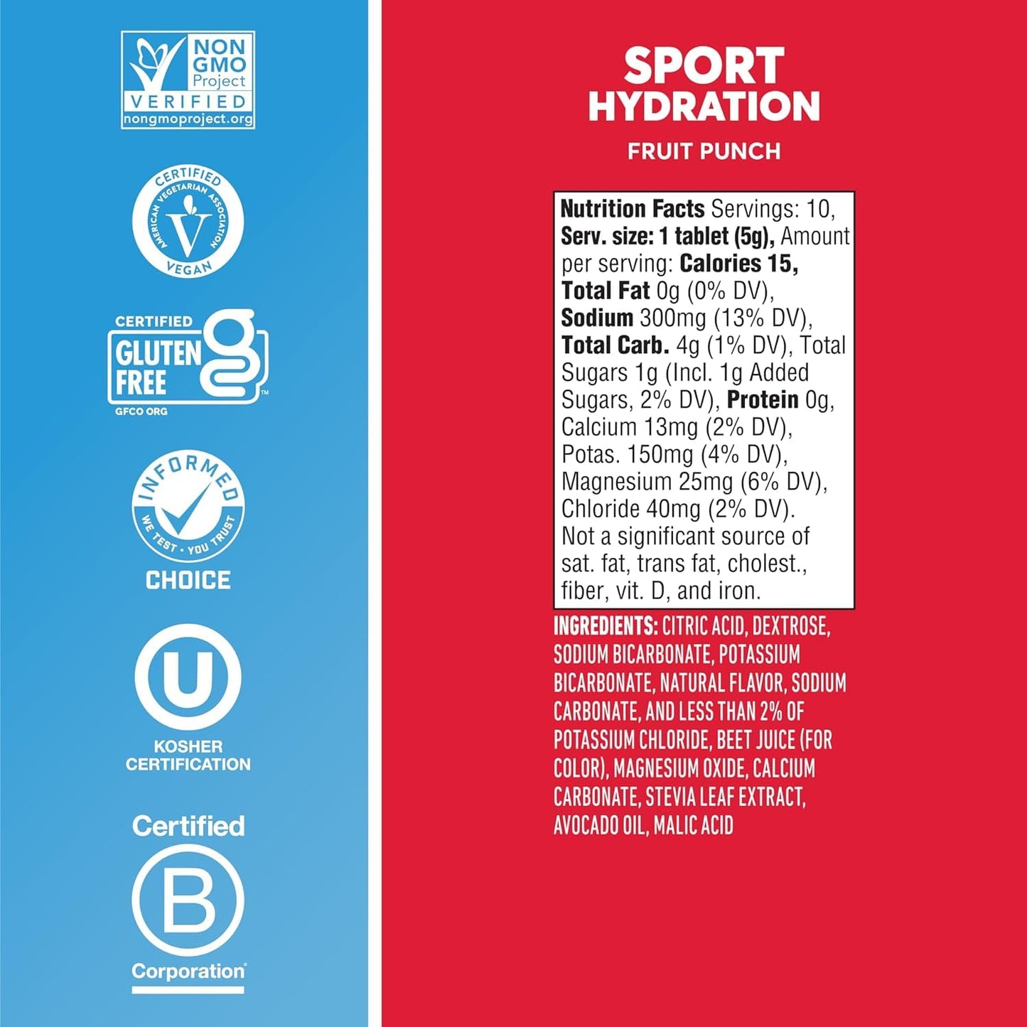 Nuun Active: Fruit Punch Electrolyte Enhanced Drink Tablets, 20 Tablets