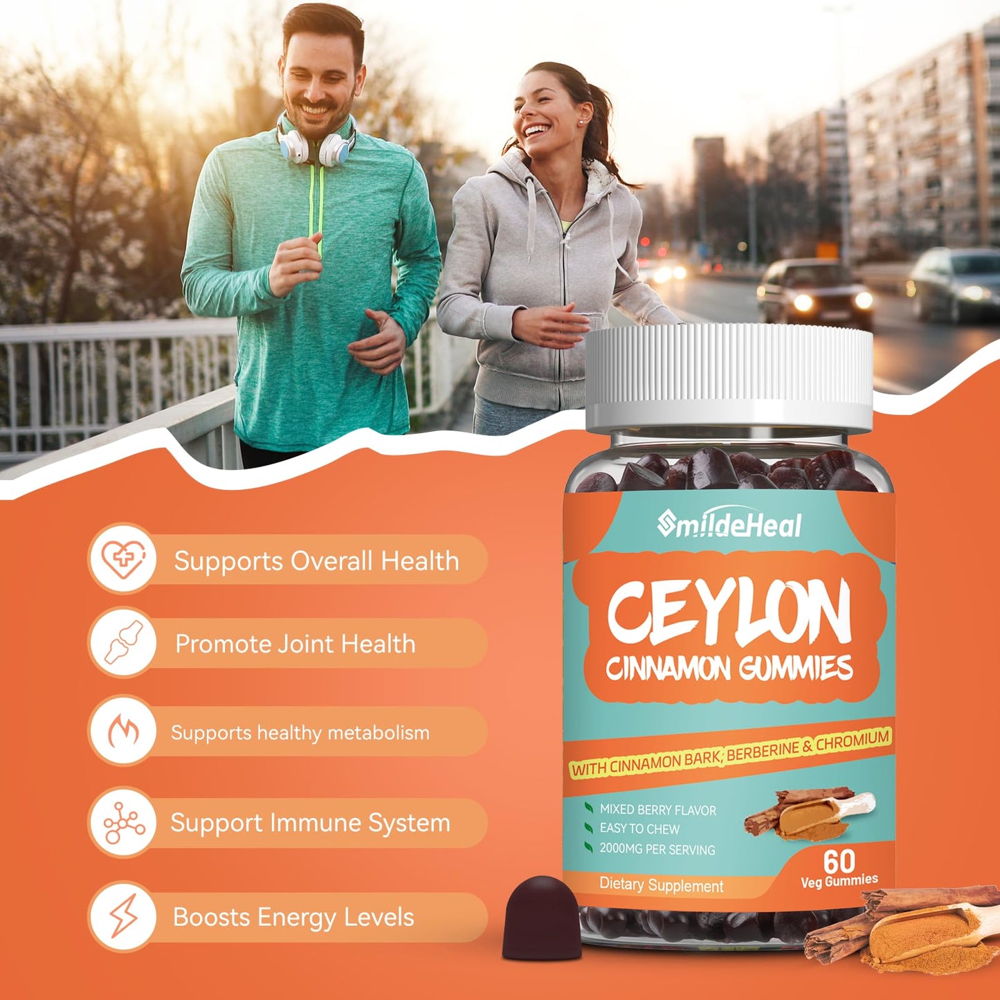 SmildeHeal Ceylon Cinnamon Gummies 120 Gummies
