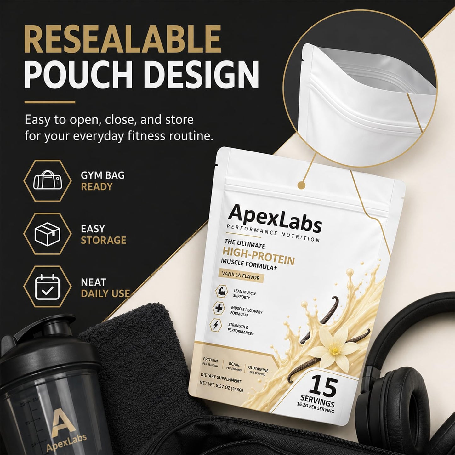 Apex Labs Muscle Powder Vanilla Powder 1 Ounce (Pack of 1)
