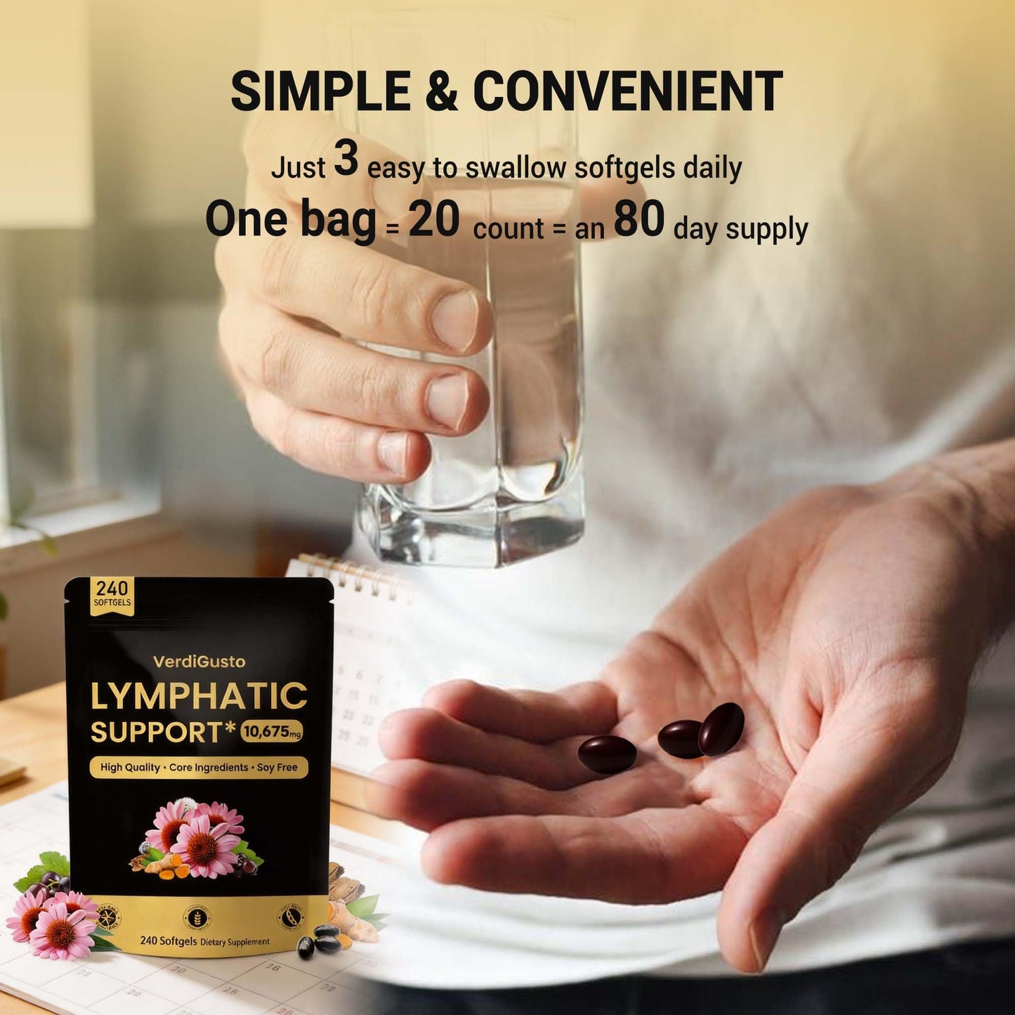 VerdiGusto Lymphatic Supplement Softgels 240
