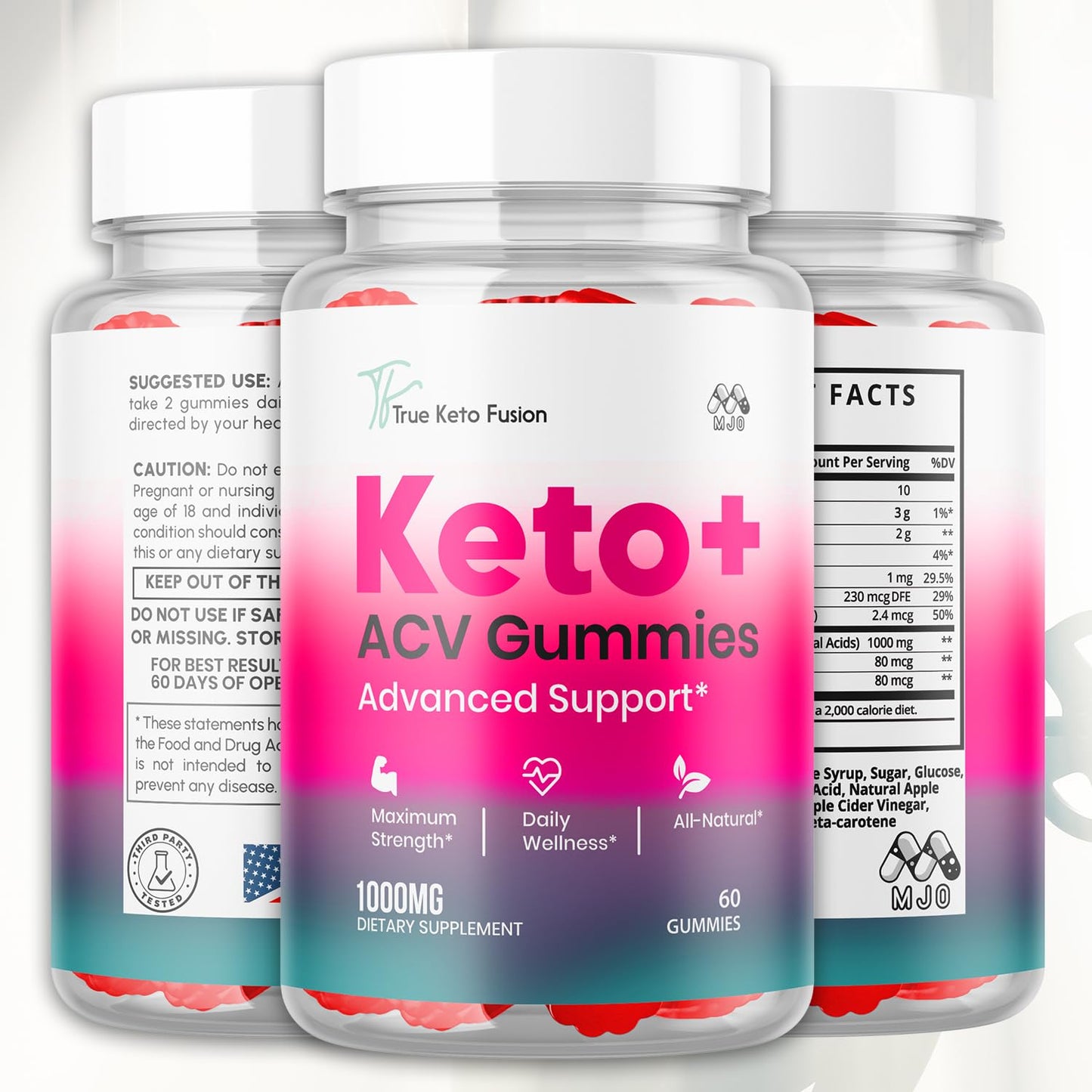 MJO True Keto Fusion Gummies, 180 Gummies