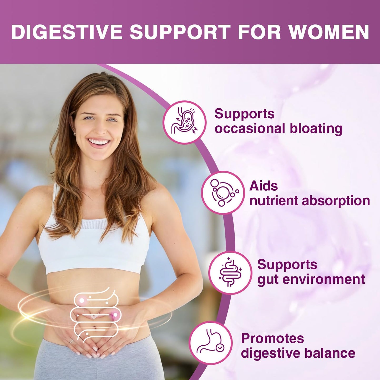 FoodiMed Probiotics for Women Digestive Health 70 Billion CFUs with Digestive Enzymes & Prebiotics & Cranberry for Gut, Immune & Urinary Tract Balance, Delayed-Release Veggie Capsules, 90 Count