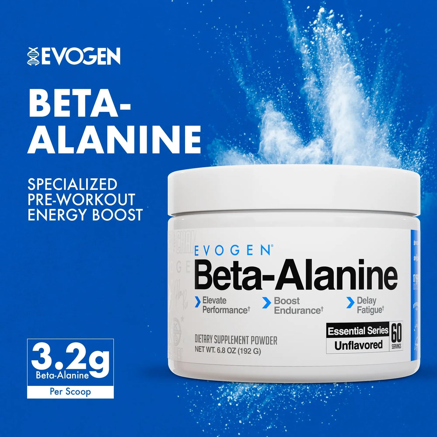 Evogen Beta-Alanine - Performance Enhancer Powder 6.8 Ounce