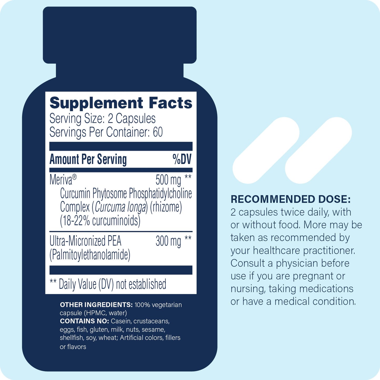 Enzyme Science Pea + Meriva® Curcumin Supplement 120 Capsules