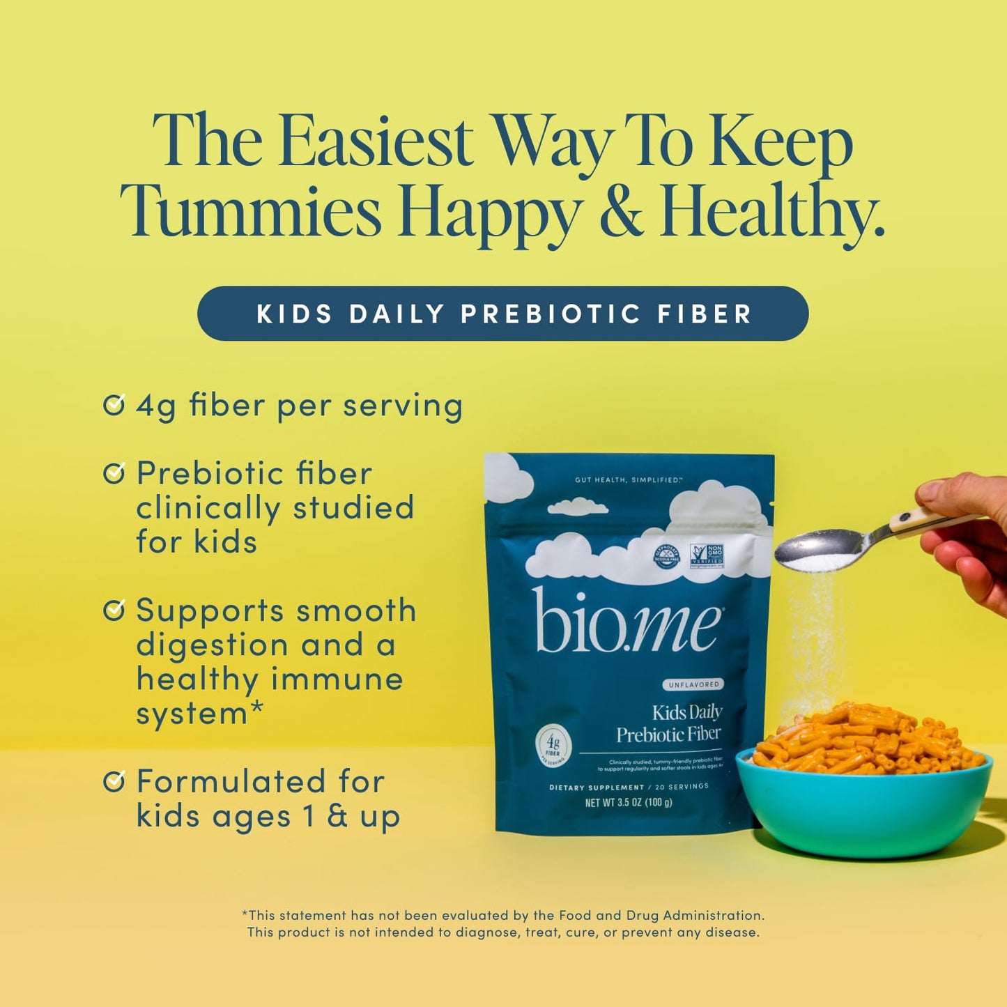 Bio.me Kids Daily Prebiotic Fiber Powder 3.5 Ounce