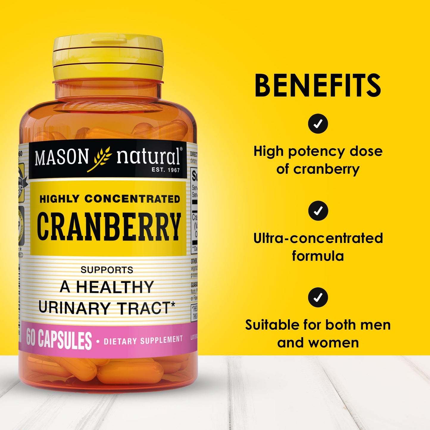 MASON NATURAL Cranberry Highly Concentrated 900 mg Capsules, 60 Count