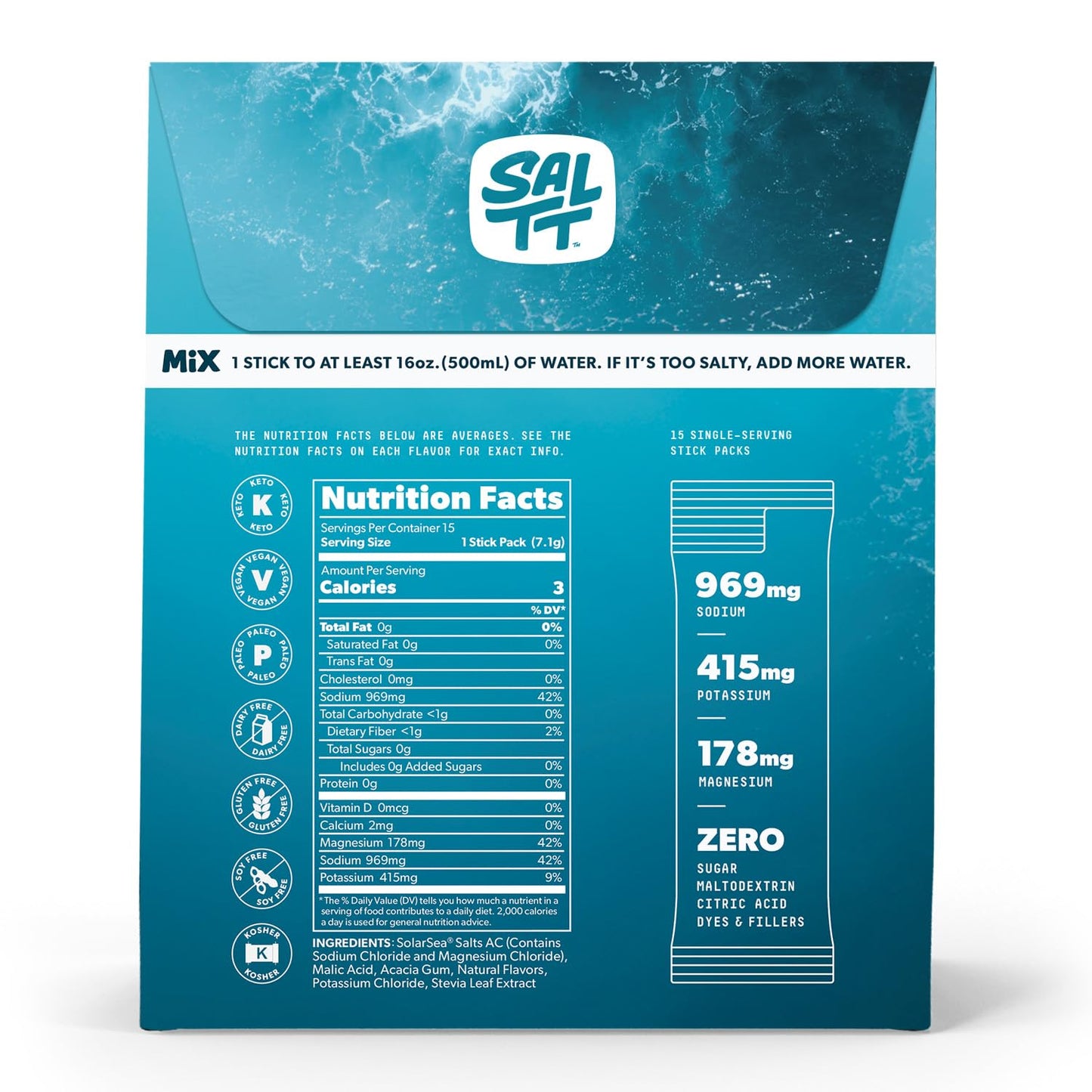 Keto Chow SALTT Electrolytes Powder Packets, 15 Packets