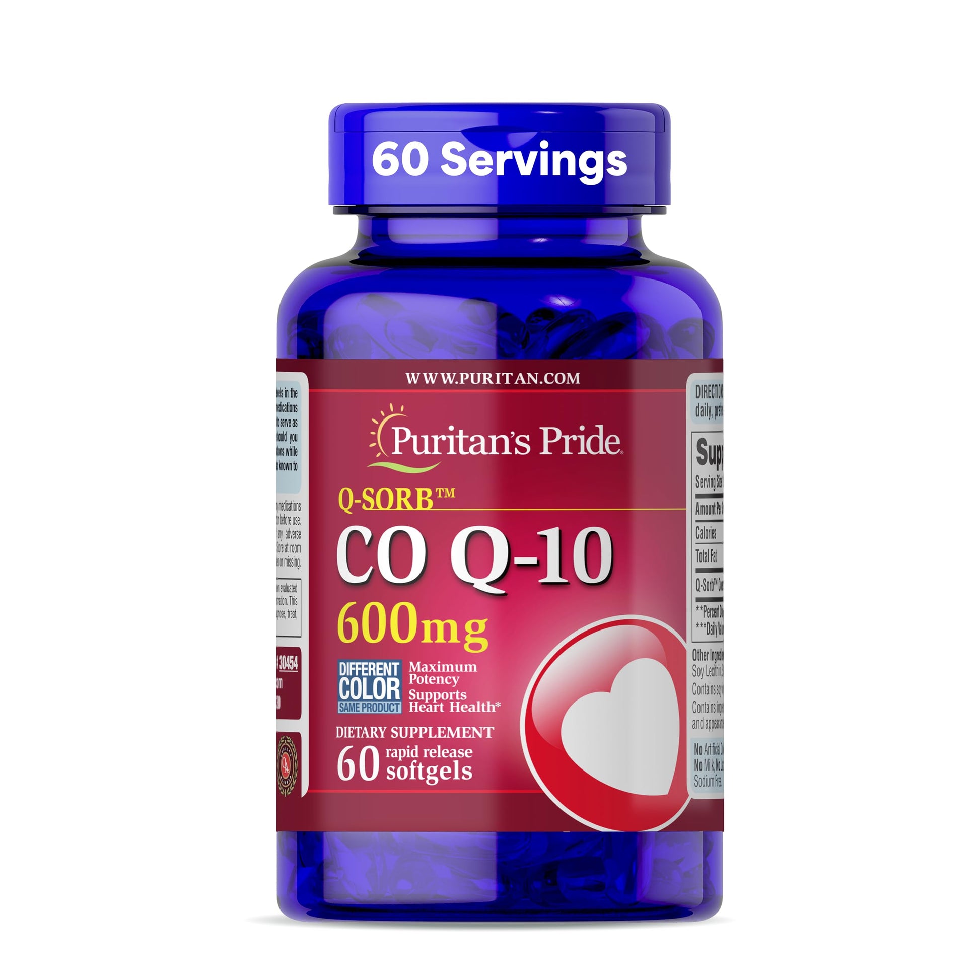 Puritan's Pride CoQ10 600mg Rapid Release Softgels, 60 Count