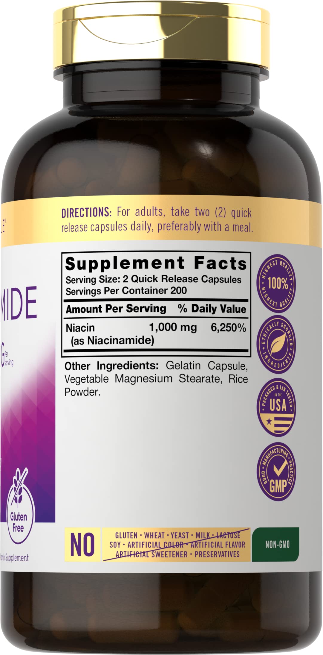 Carlyle Niacinamide 1000 mg Capsules, 400 Count