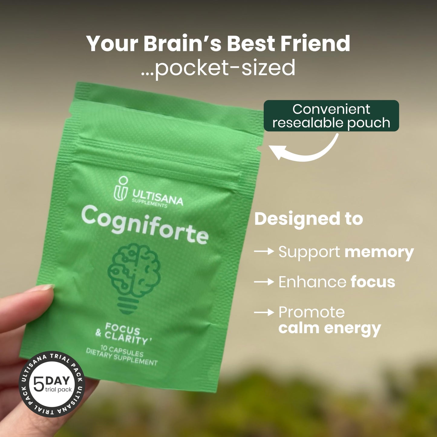 Ultisana Cogniforte On-The-Go Brain Supplement Capsule, 10 Capsules