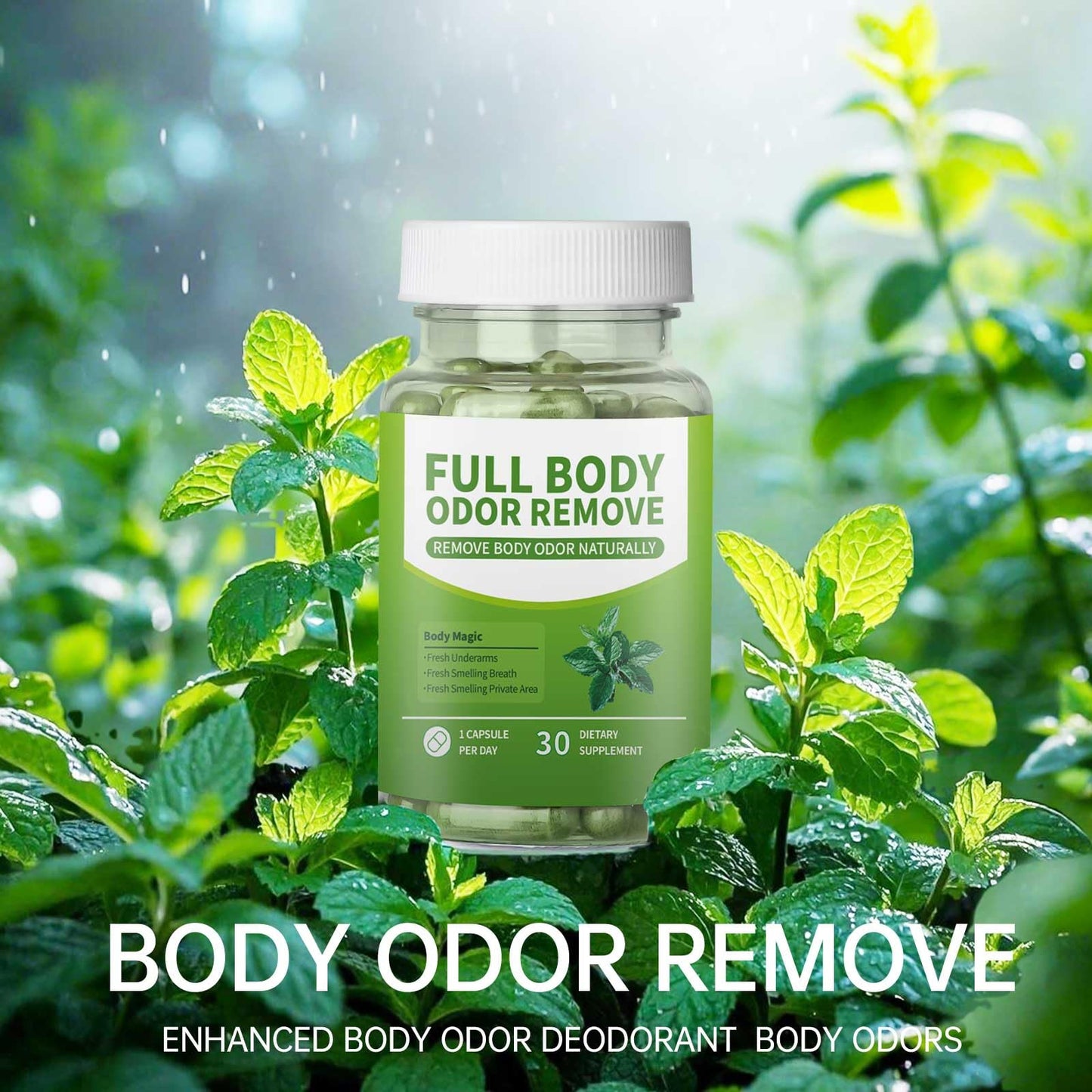 E-Bes Body Deodorant Capsules, Chlorophyll Herbal Supplement, 1 Capsule