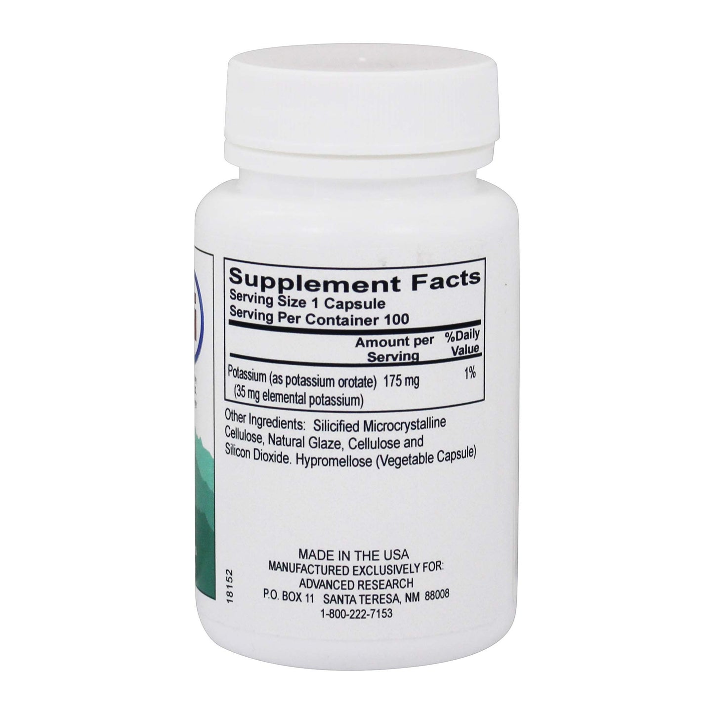 Essential Vitamins NCI Advanced Research Dr. Hans Nieper Potassium Orotate Capsules, 100 Count