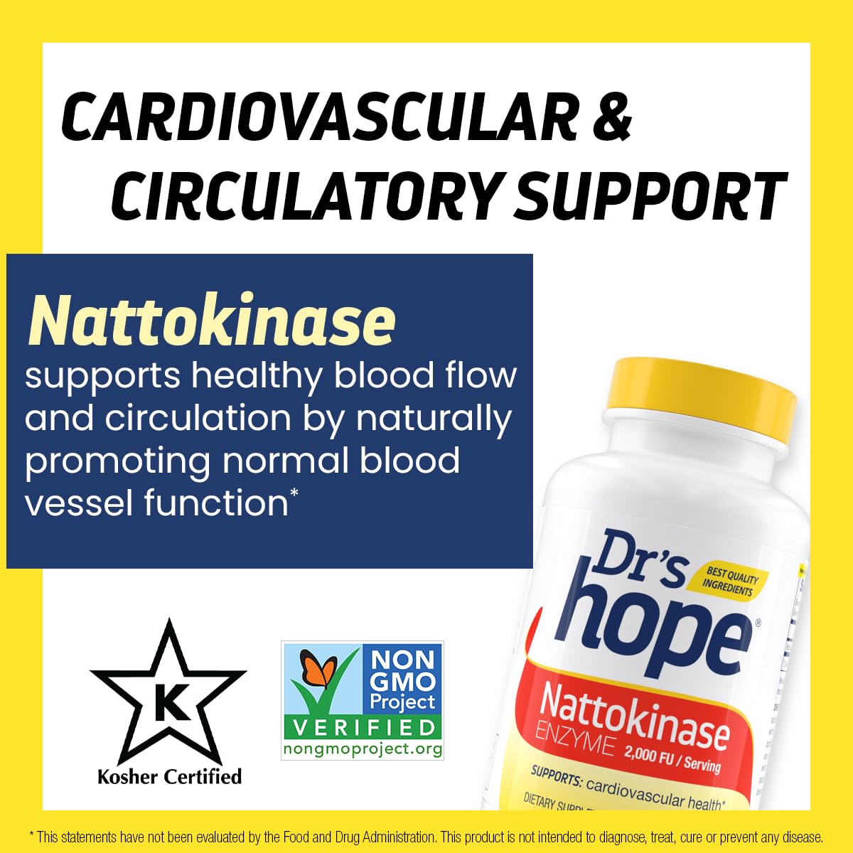 Dr’s Hope Nattokinase Supplement 2000 FU Capsule 270 Count
