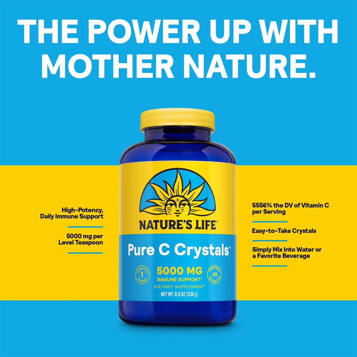 Nature's Life Pure Vitamin C Crystals Powder, 8 oz