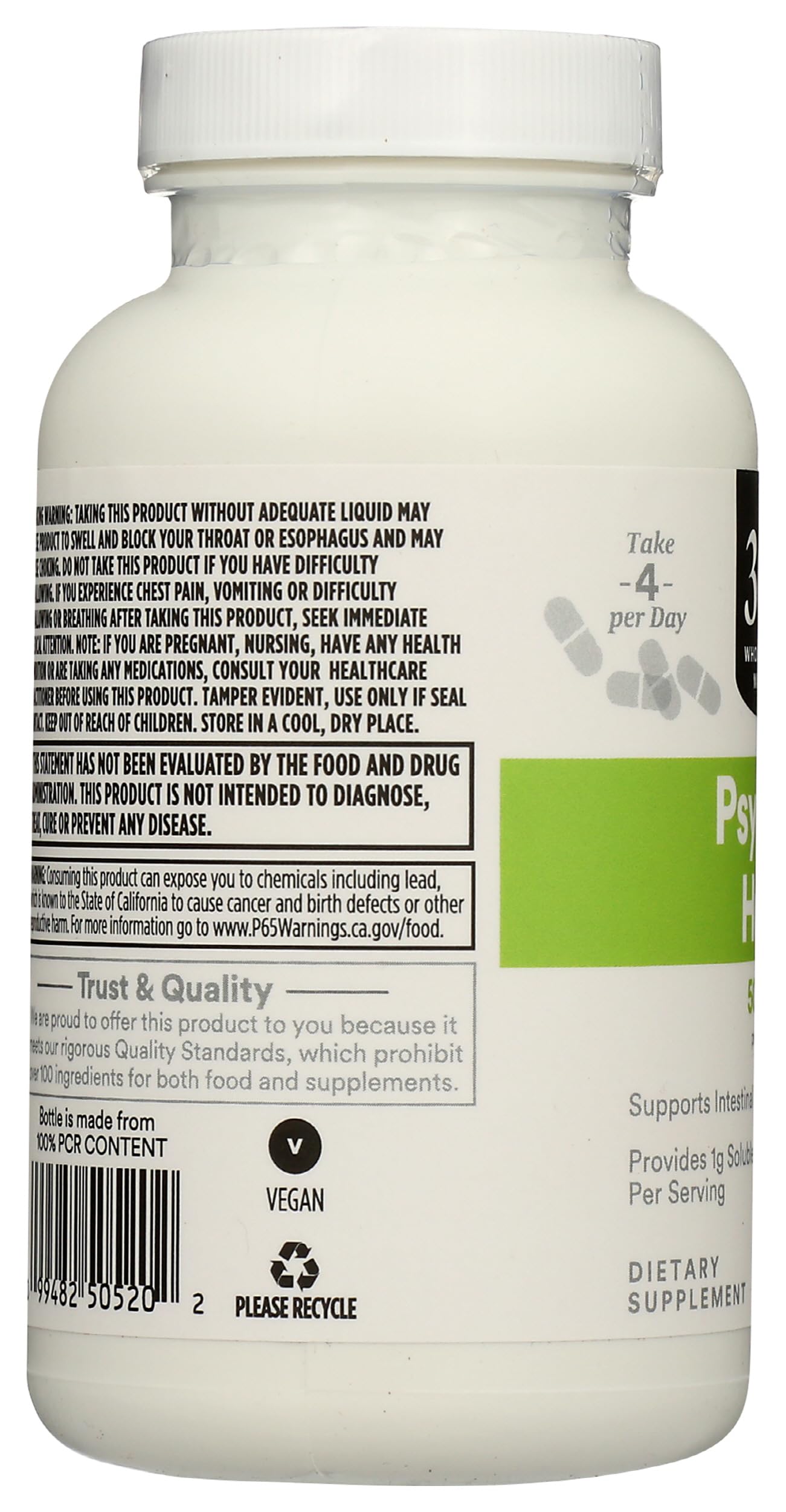365 by Whole Foods Market Psyllium Husk 500 Mg Capsule, 180 Count