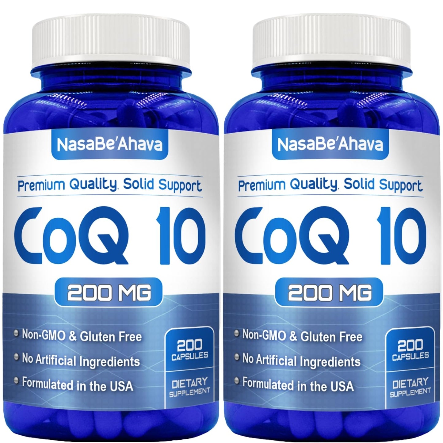 NasaBeahava CoQ10 200mg Capsules, 400 Capsules