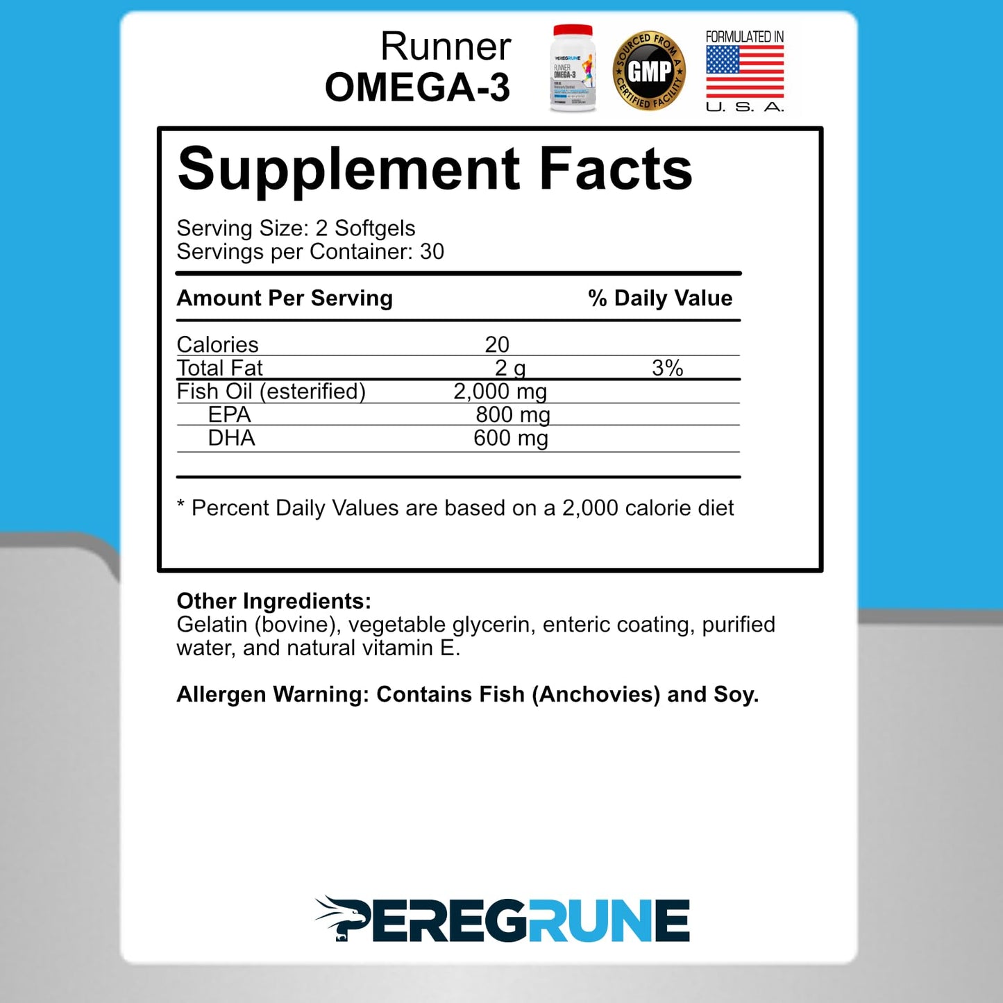 PEREGRUNE Runner Omega 3 Fish Oil Softgel 60