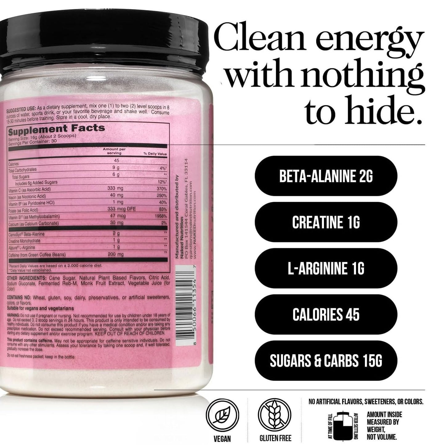 NAKED Vanilla Whey Isolate Protein Powder, 24 Servings