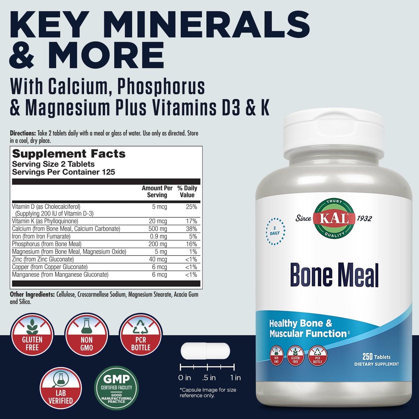 KAL Bone Meal 250 Tablets